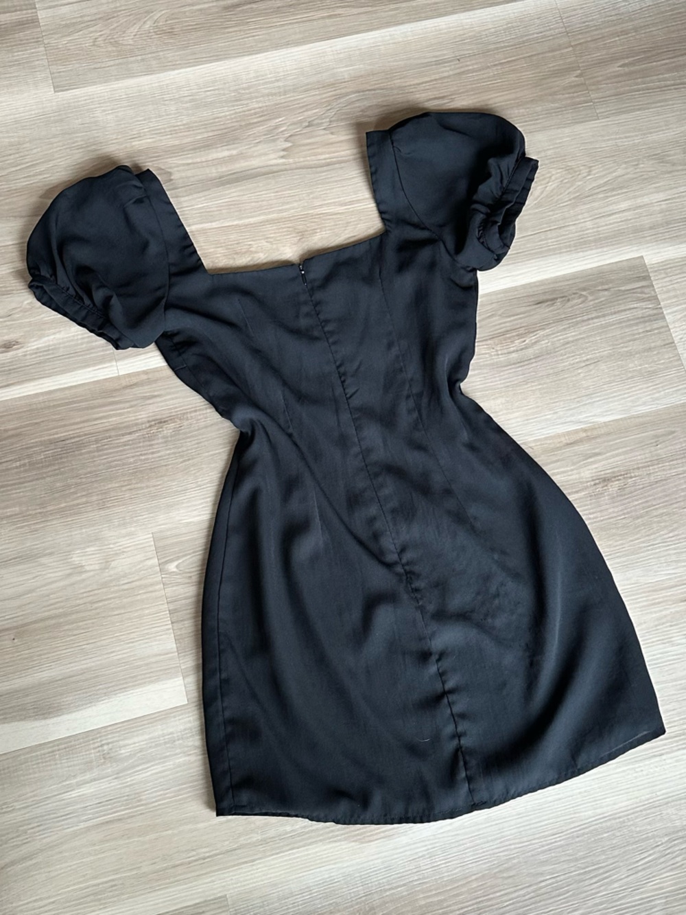 Black Puff Sleeve Mini Dress - Picture 3 of 3